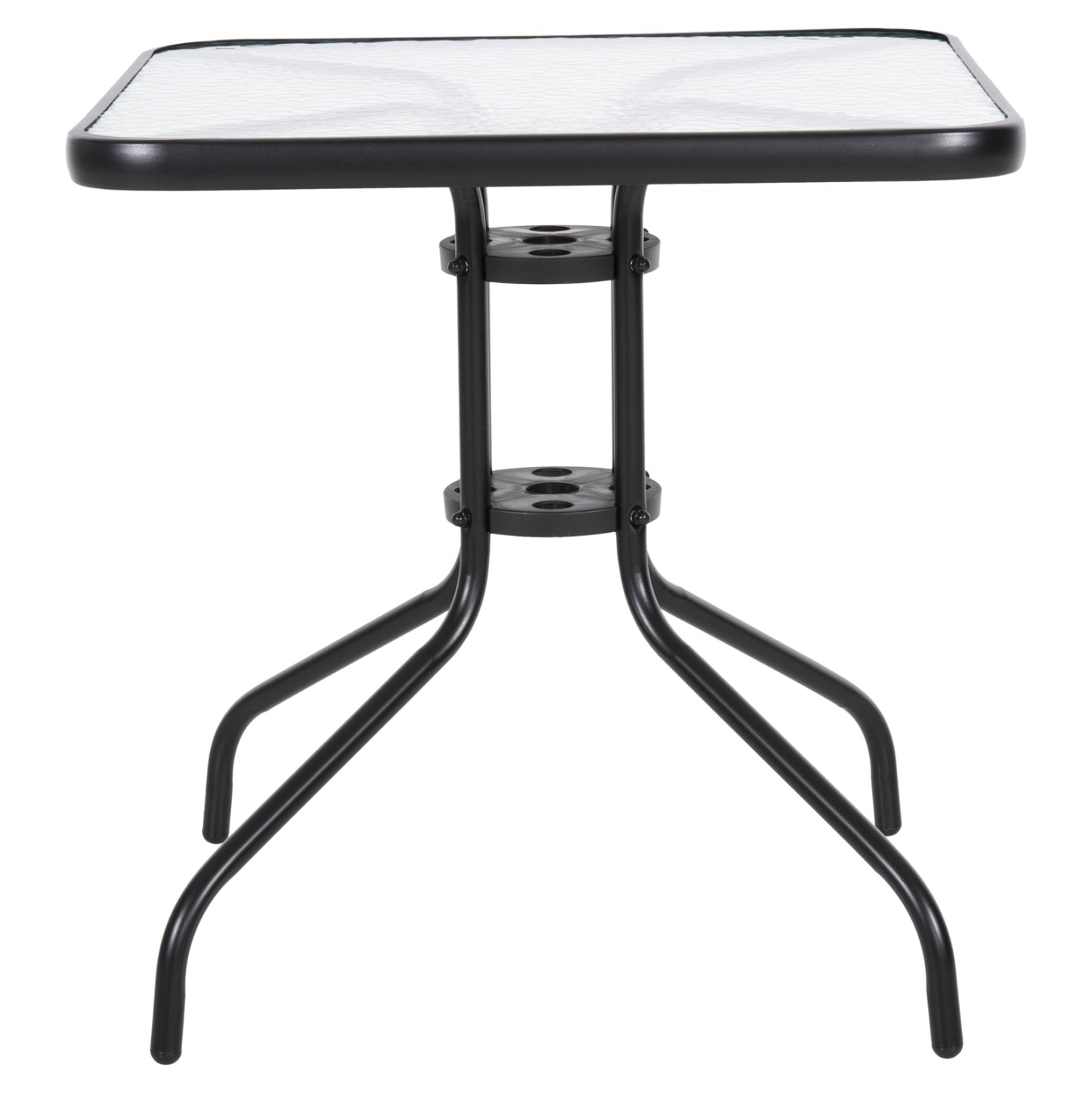 OUTDOOR DINING SET 5PCS FIGO HM10880.03 METALLIC TABLE & ARMCHAIRS IN BLACK