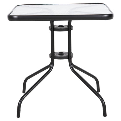 OUTDOOR DINING SET 5PCS FIGO HM10880.03 METALLIC TABLE & ARMCHAIRS IN BLACK