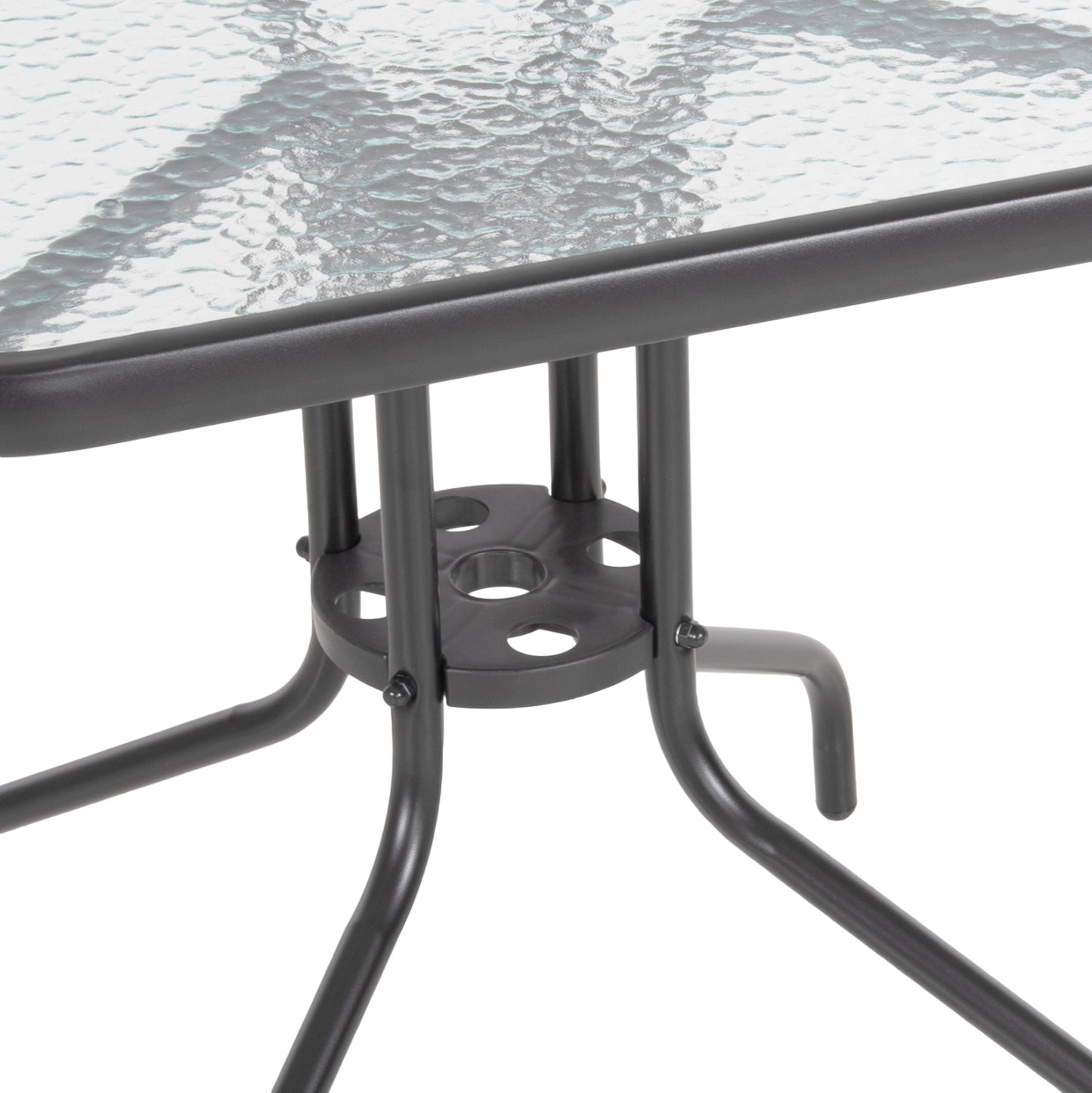 OUTDOOR DINING SET 5PCS FIGO HM10880.01 METALLIC TABLE & ARMCHAIRS IN GREY