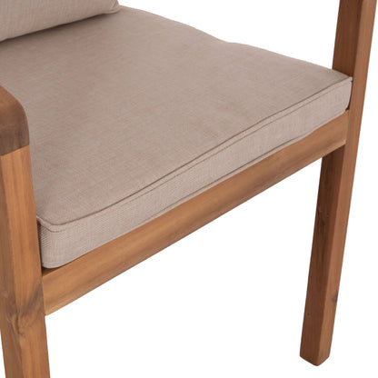 OUTDOOR DINING SET 5PCS PARAISO HM10898.01 ACACIA WOOD IN NATURAL--CUSHIONS IN BEIGE