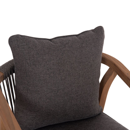OUTDOOR DINING SET 5PCS CORTEN HM10900.02 ACACIA WOOD IN NATURAL--CUSHIONS IN GREY