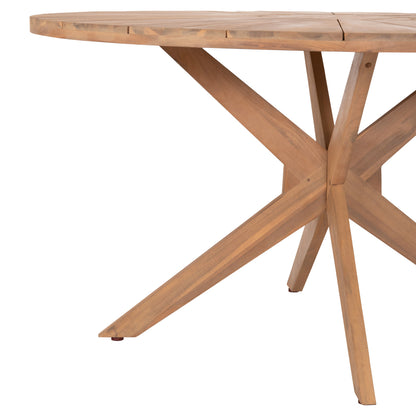 OUTDOOR DINING SET 5PCS CORTEN HM10900.02 ACACIA WOOD IN NATURAL--CUSHIONS IN GREY
