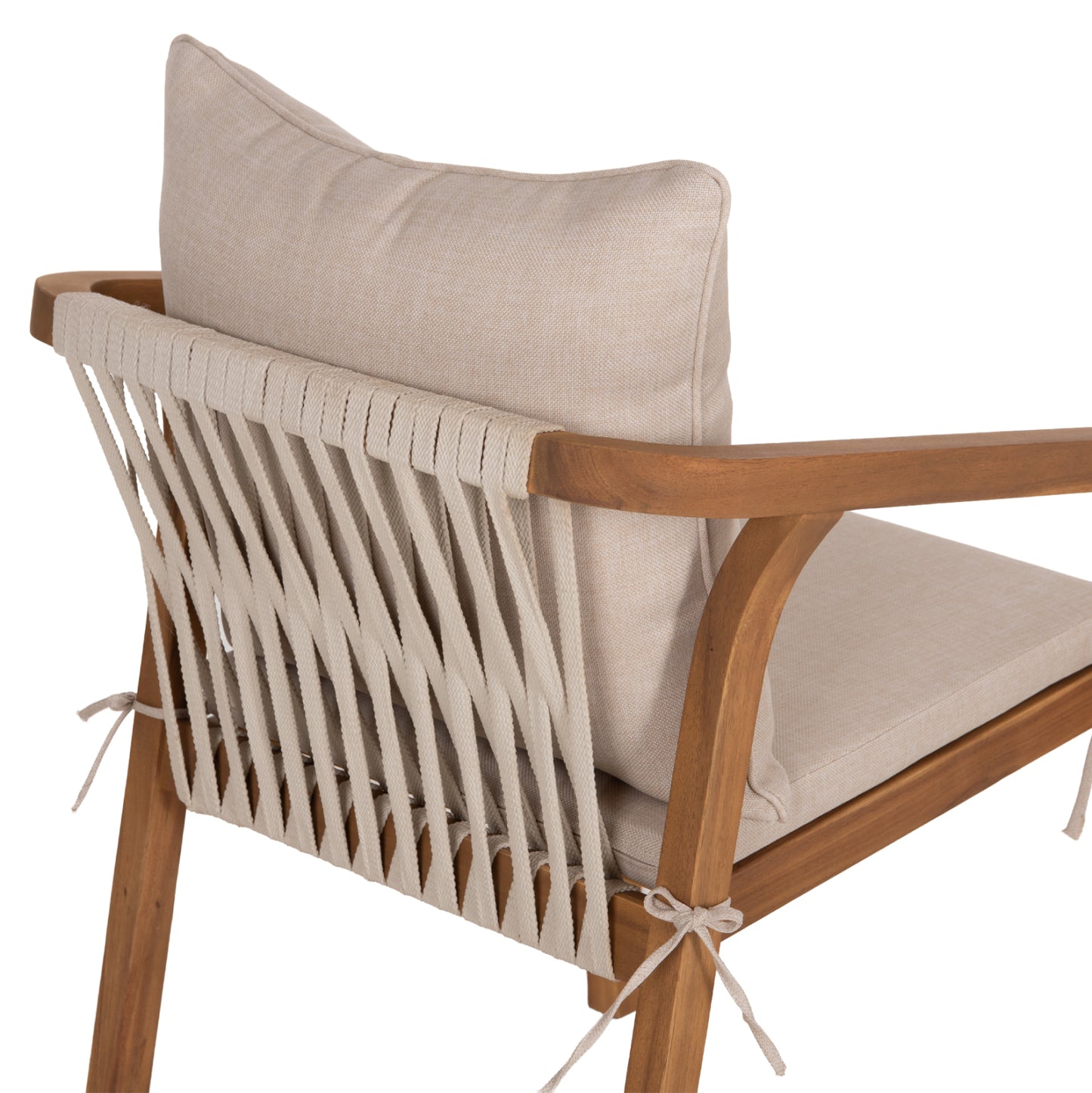 OUTDOOR DINING SET 5PCS KROLL HM10981 ACACIA WOOD IN NATURAL--CUSHIONS IN BEIGE