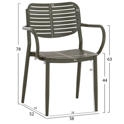OUTDOOR DINING SET 5PCS HILLIARD HM10998.07 OLIVE GREEN ALUMINUM-POLYWOOD