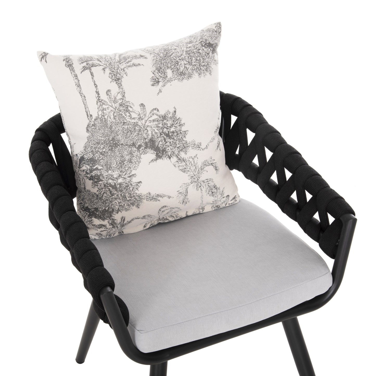 OUTDOOR DINING SET 5PCS CAMDEN HM11001.01 ALUMINUM IN ANTHRACITE--ECRU CUSHIONS