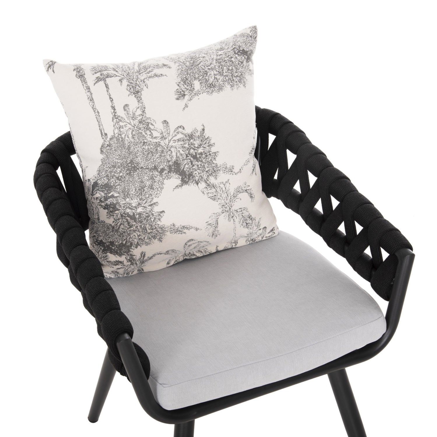 OUTDOOR DINING SET 5PCS CAMDEN HM11001.01 ALUMINUM IN ANTHRACITE--ECRU CUSHIONS