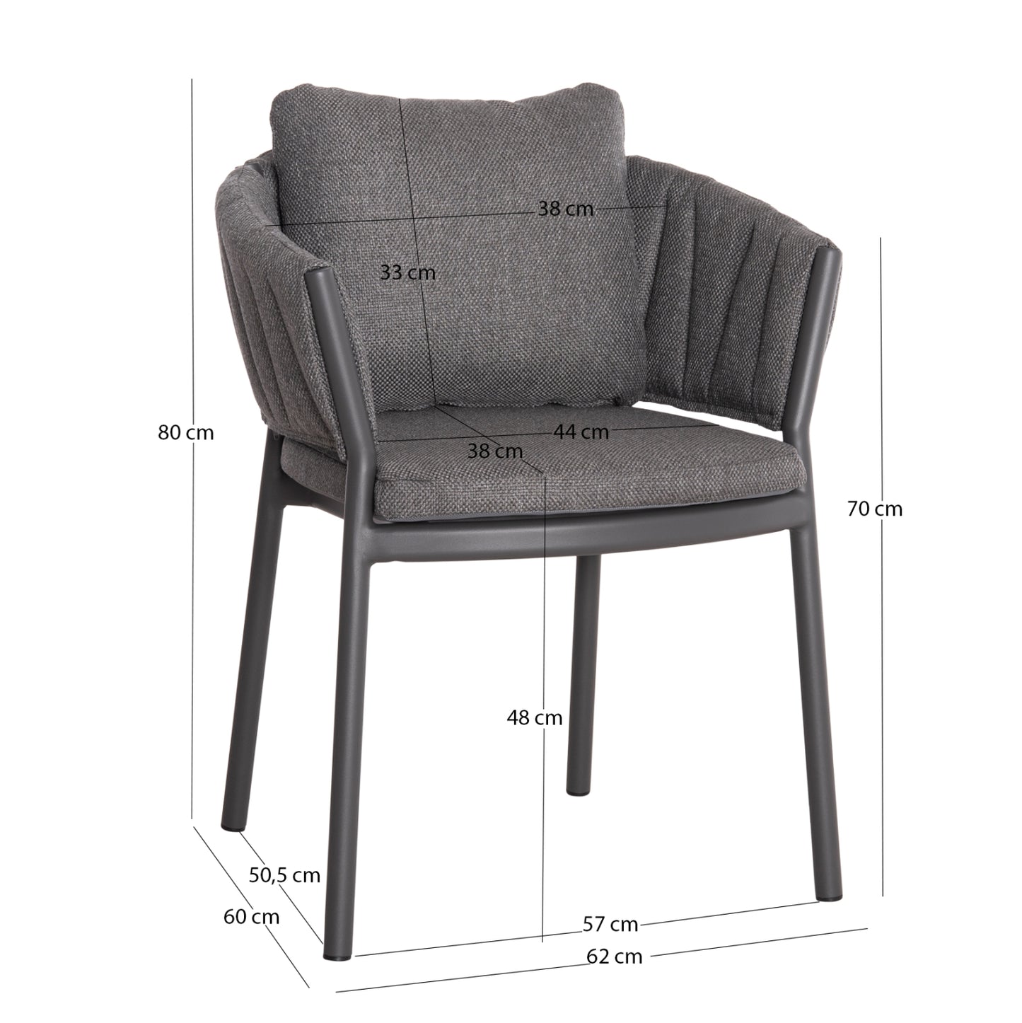 OUTDOOR DINING SET 5PCS SHANKS HM11002.01 ALUMINUM & OLEFIN CUSHION COVERS---GREY