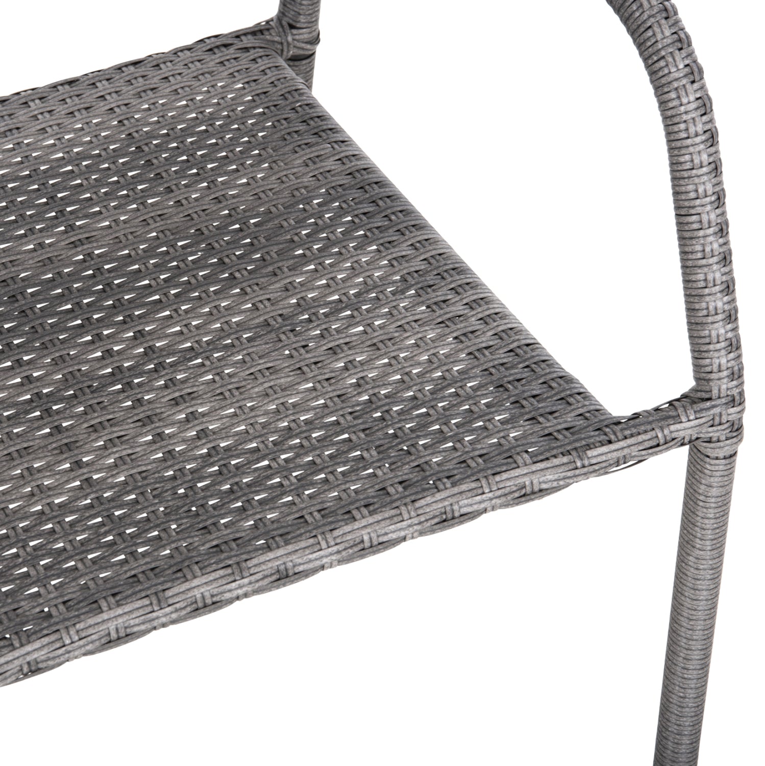 OUTDOOR DINING SET 5PCS MORNER HM21008 METAL & WICKER RATTAN IN GREY