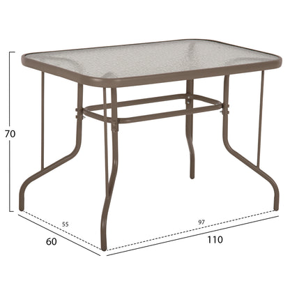 OUTDOOR DINING SET 5PCS LEON HM5193.04 TABLE-CHAIRS METAL IN CHAMPAGNE COLOR