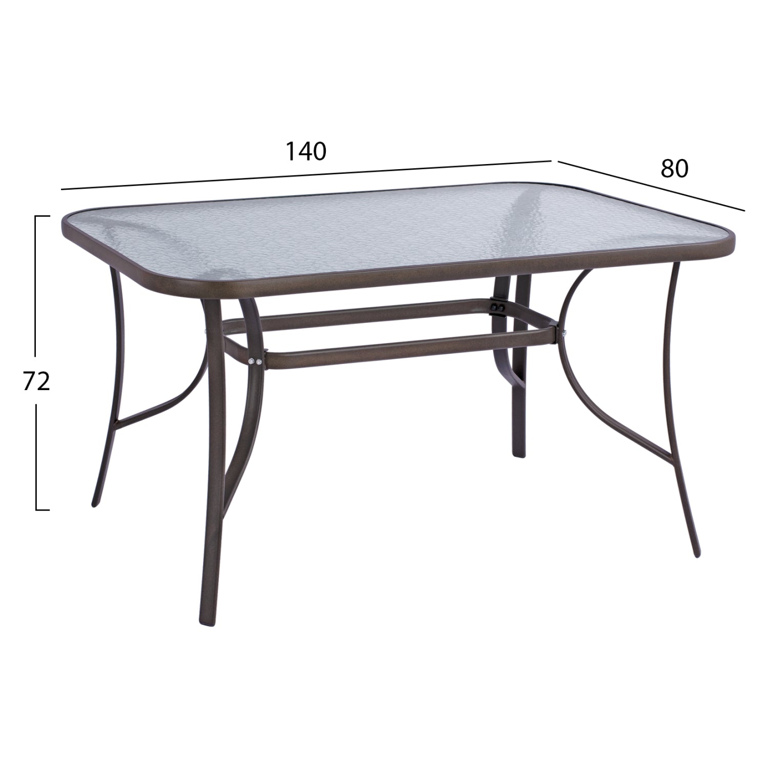 OUTDOOR DINING SET 5PCS HM5200.02 WITH 4 CHAIRS & TABLE 140X80--BROWN COLOR