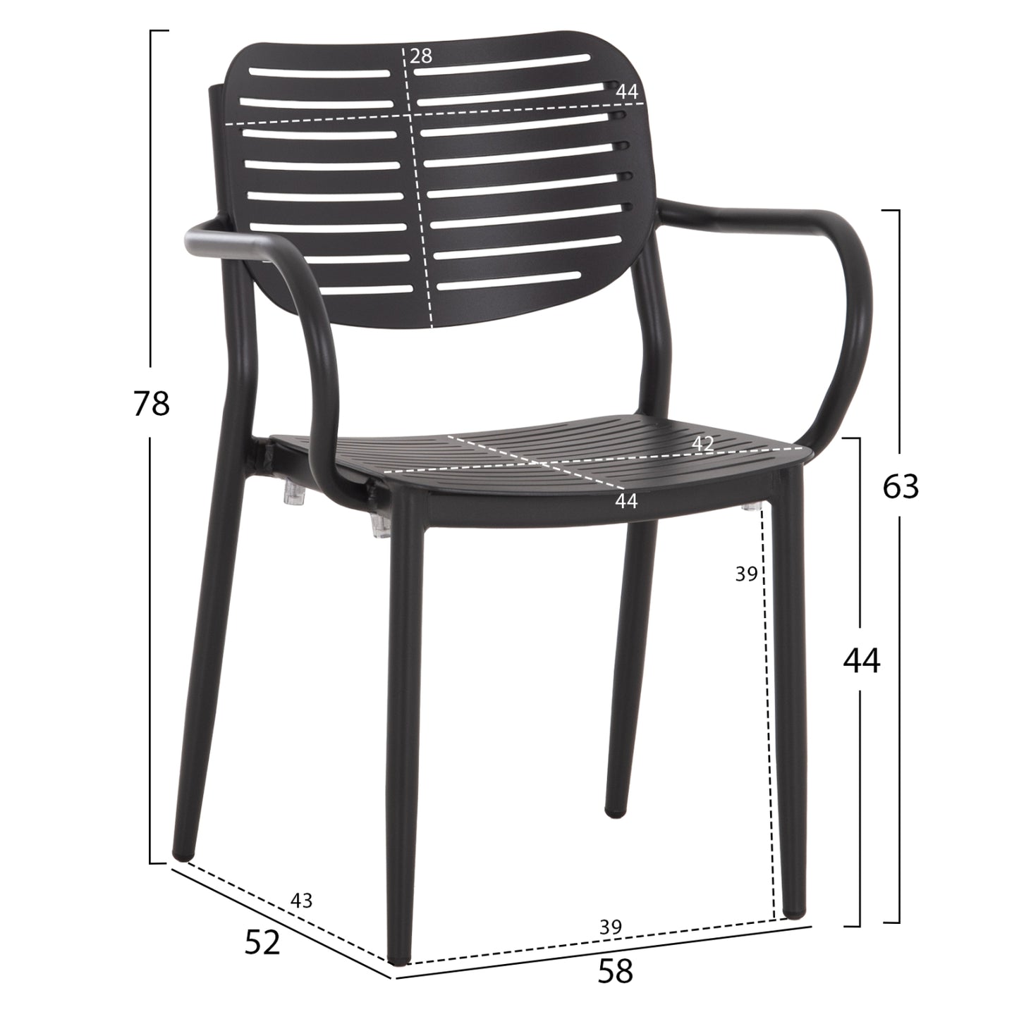 OUTDOOR DINING SET 5PCS HILLIARD HM10998.03 ANTHRACITE ALUMINUM-POLYWOOD