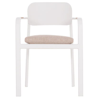 OUTDOOR DINING SET 7PCS ELARA HM10827.02 ALUMINUM IN WHITE--POLYWOOD