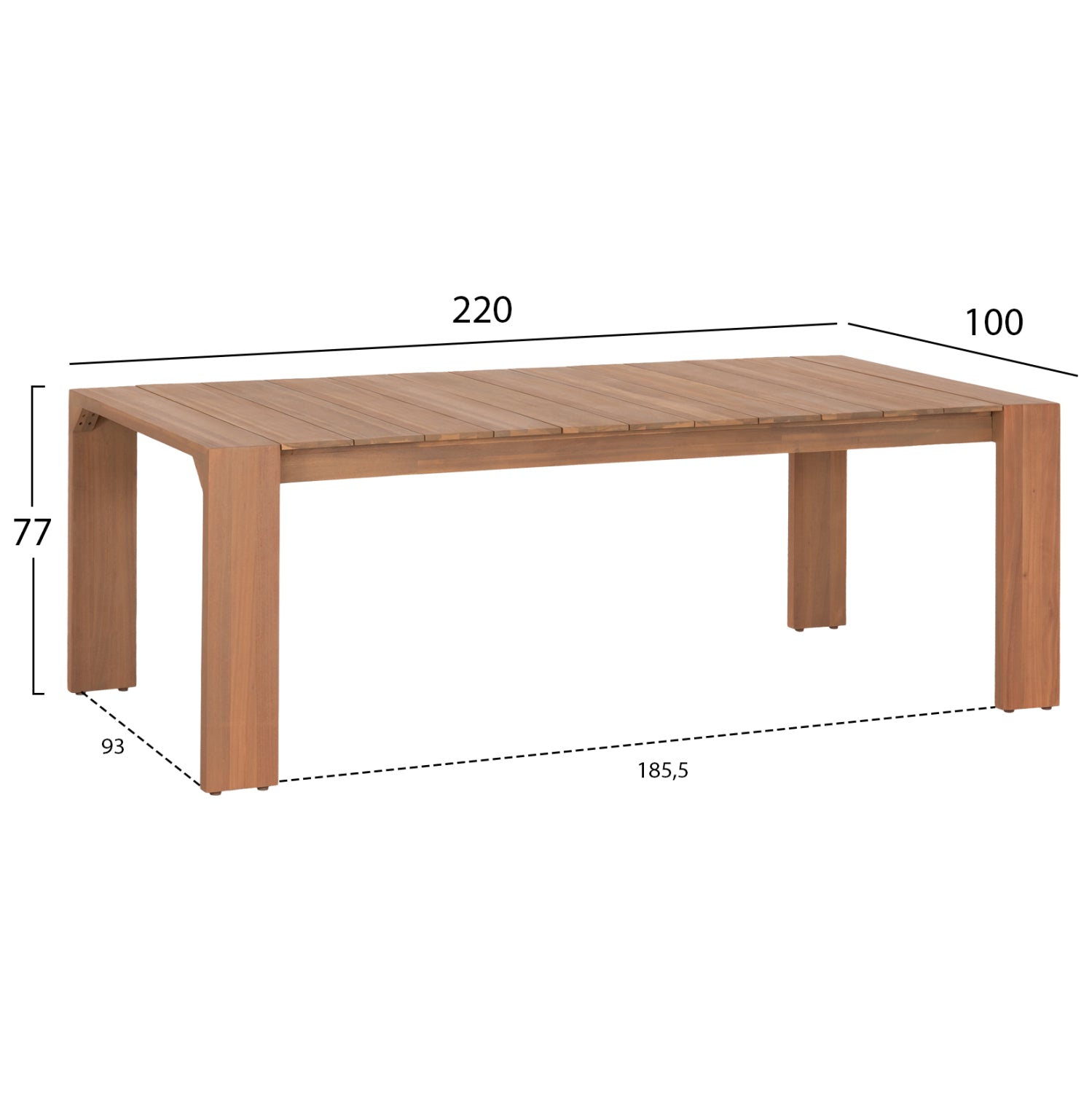 OUTDOOR DINING SET 7PCS CONTREL HM10901.01 ACACIA WOOD IN NATURAL--CUSHIONS IN BEIGE