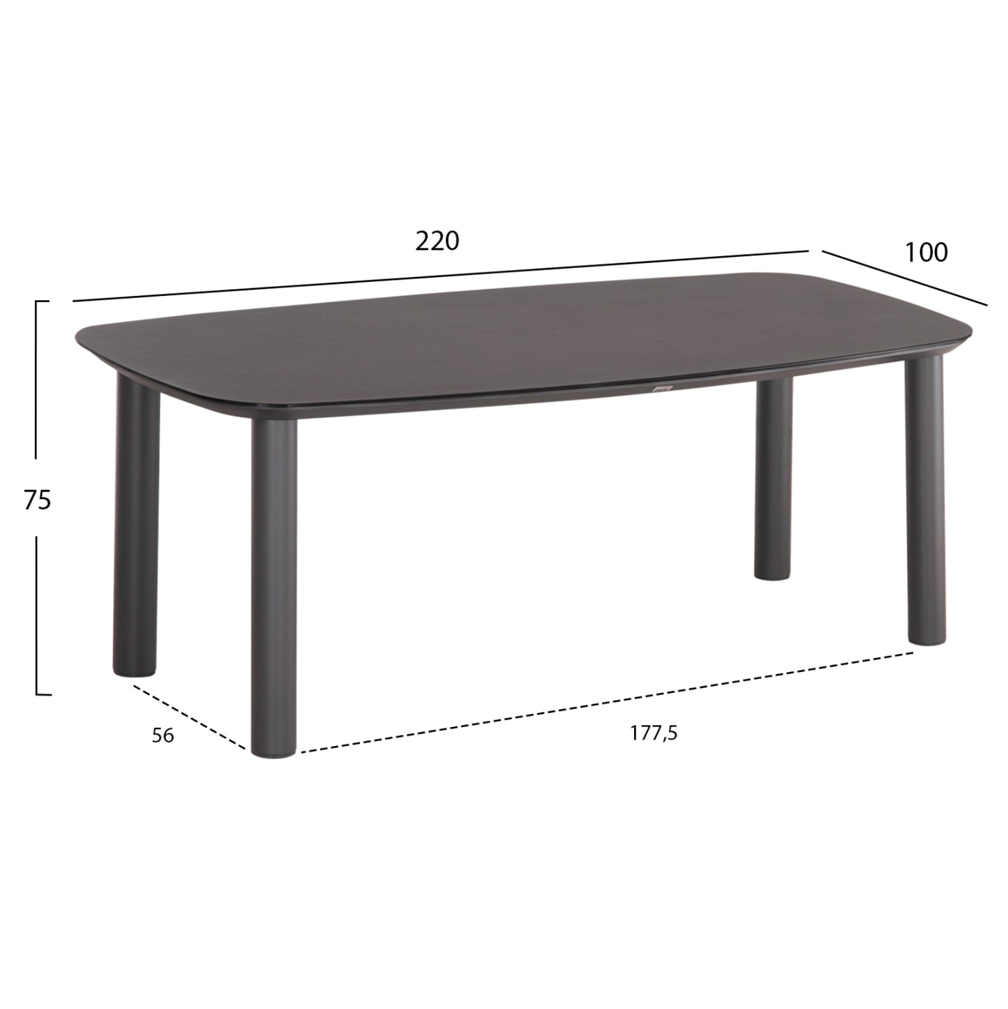 OUTDOOR DINING SET 7PCS SENTI HM10908.01 ALUMINUM & OLEFIN CUSHION COVERS---GREY