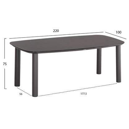 OUTDOOR DINING SET 7PCS SHANKS HM10909.01 ALUMINUM & OLEFIN CUSHION COVERS---GREY