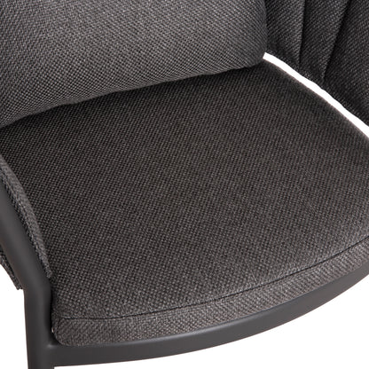 OUTDOOR DINING SET 7PCS SHANKS HM10909.01 ALUMINUM & OLEFIN CUSHION COVERS---GREY