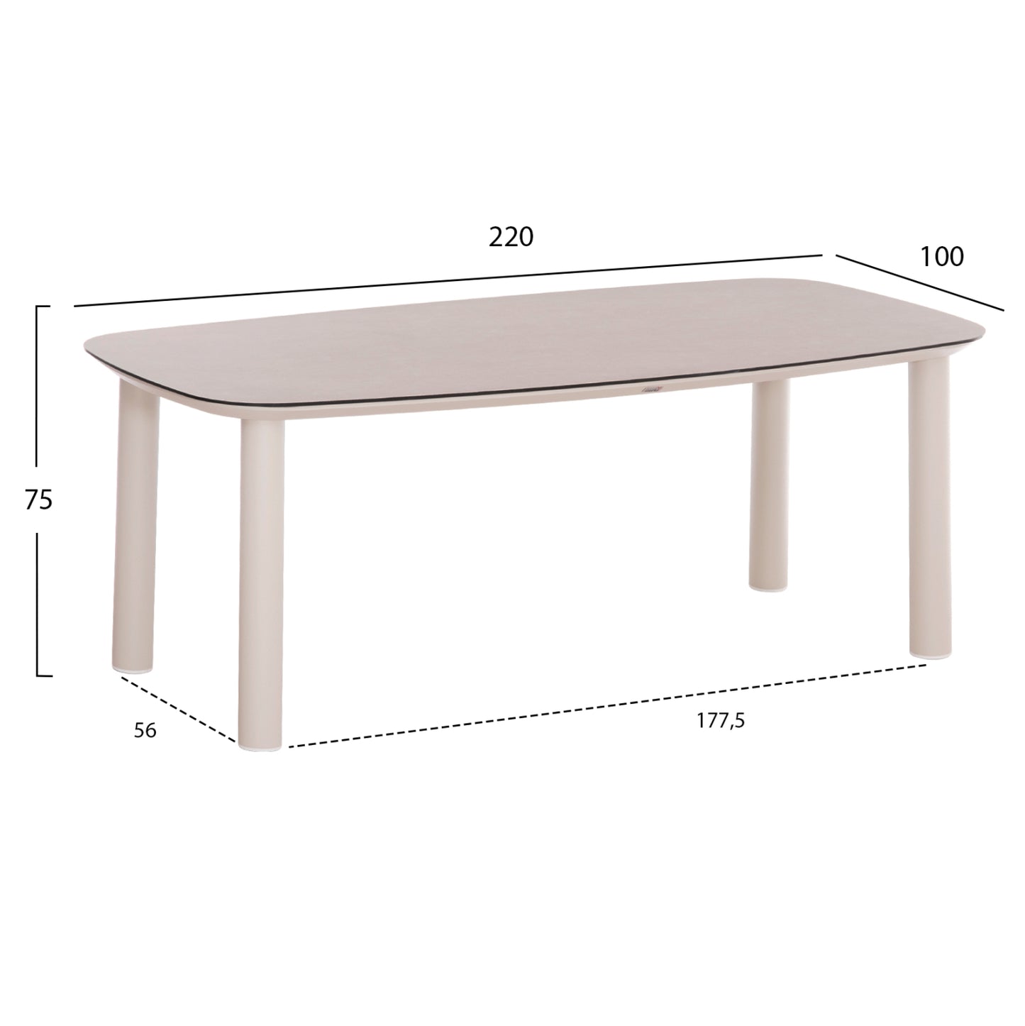 OUTDOOR DINING SET 7PCS DOSUN HM10910.02 CREAM WHITE ALUMINUM--ROPE & OLEFIN CUSHIONS IN BEIGE