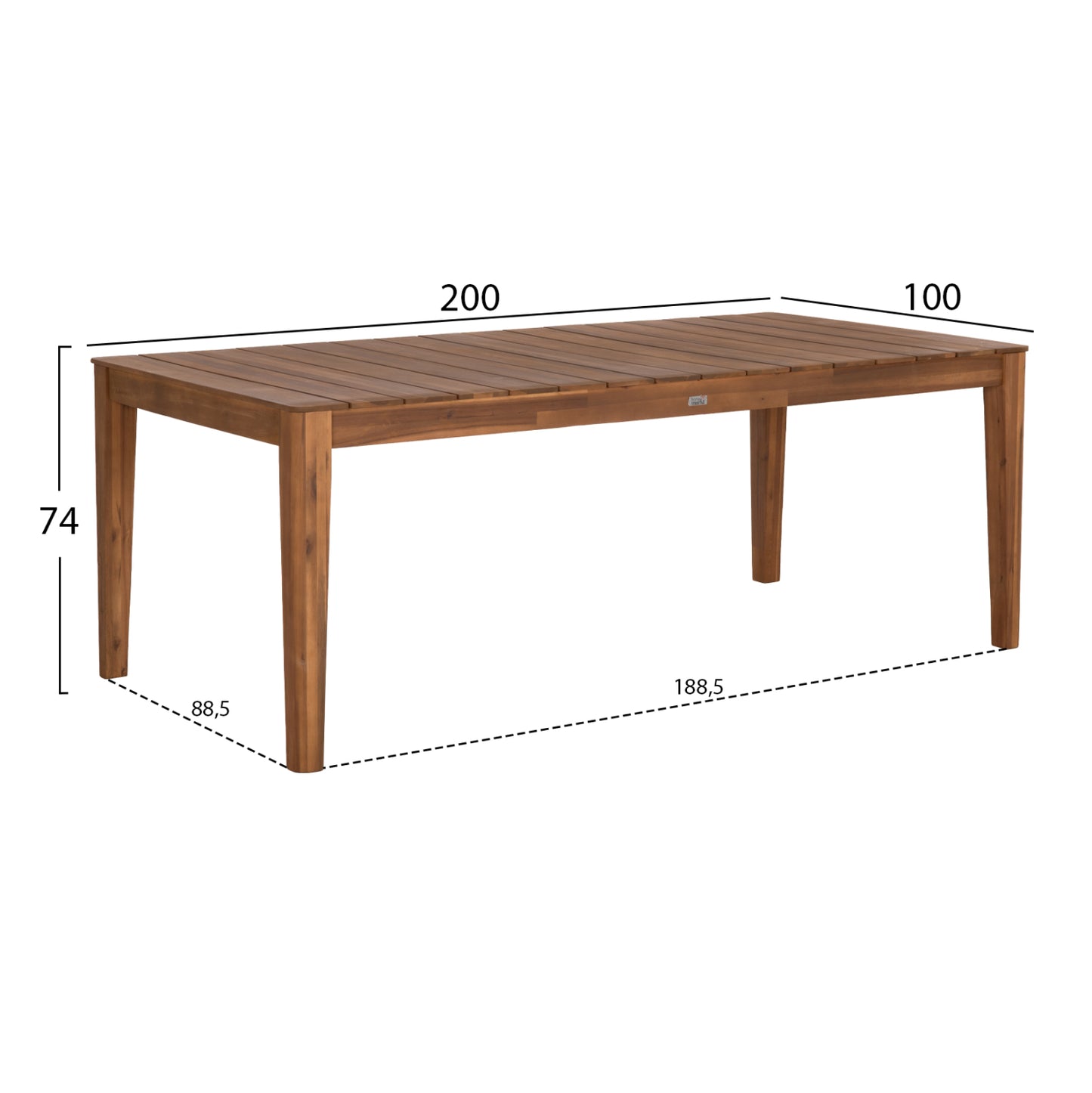 OUTDOOR DINING SET 7PCS NOLE HM10989 ACACIA WOOD IN NATURAL-CUSHIONS IN BEIGE
