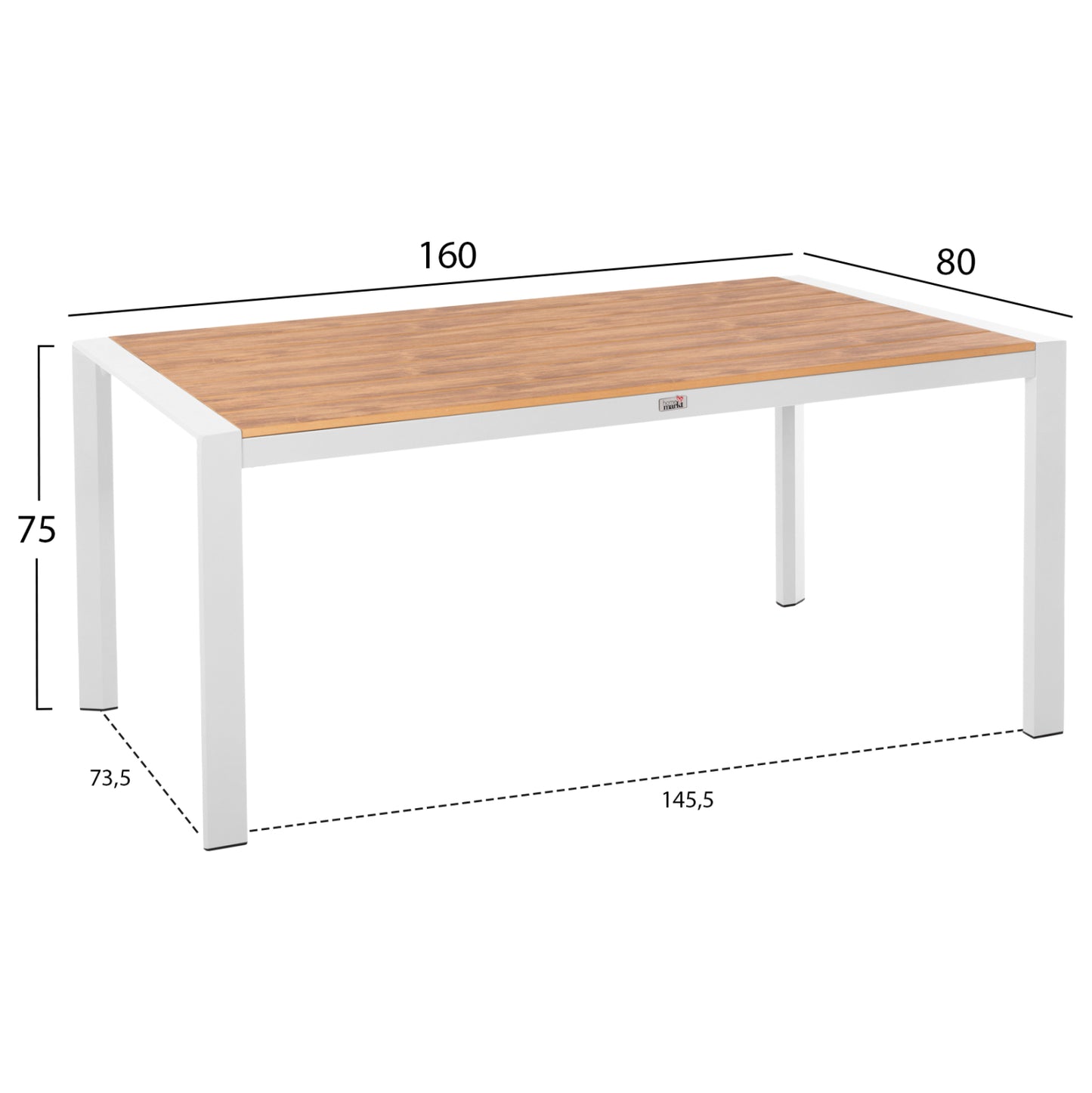 OUTDOOR DINING SET 7PCS  HM10999.01 WHITE ALUMINUM-POLYWOOD