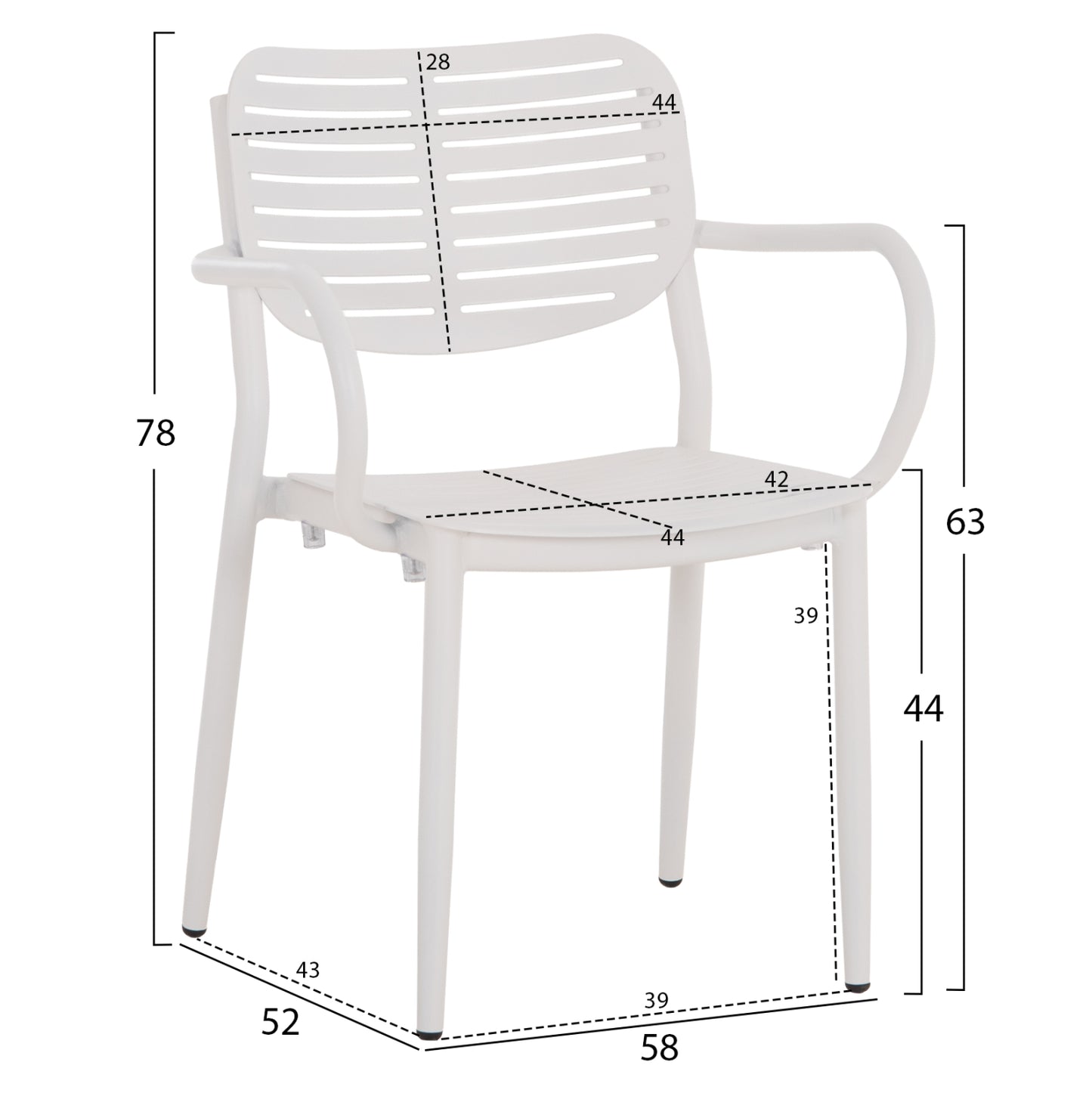 OUTDOOR DINING SET 7PCS  HM10999.01 WHITE ALUMINUM-POLYWOOD