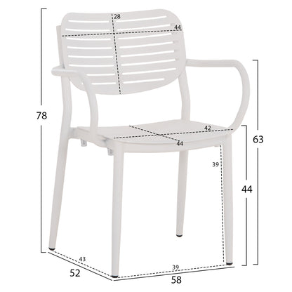 OUTDOOR DINING SET 7PCS  HM10999.01 WHITE ALUMINUM-POLYWOOD
