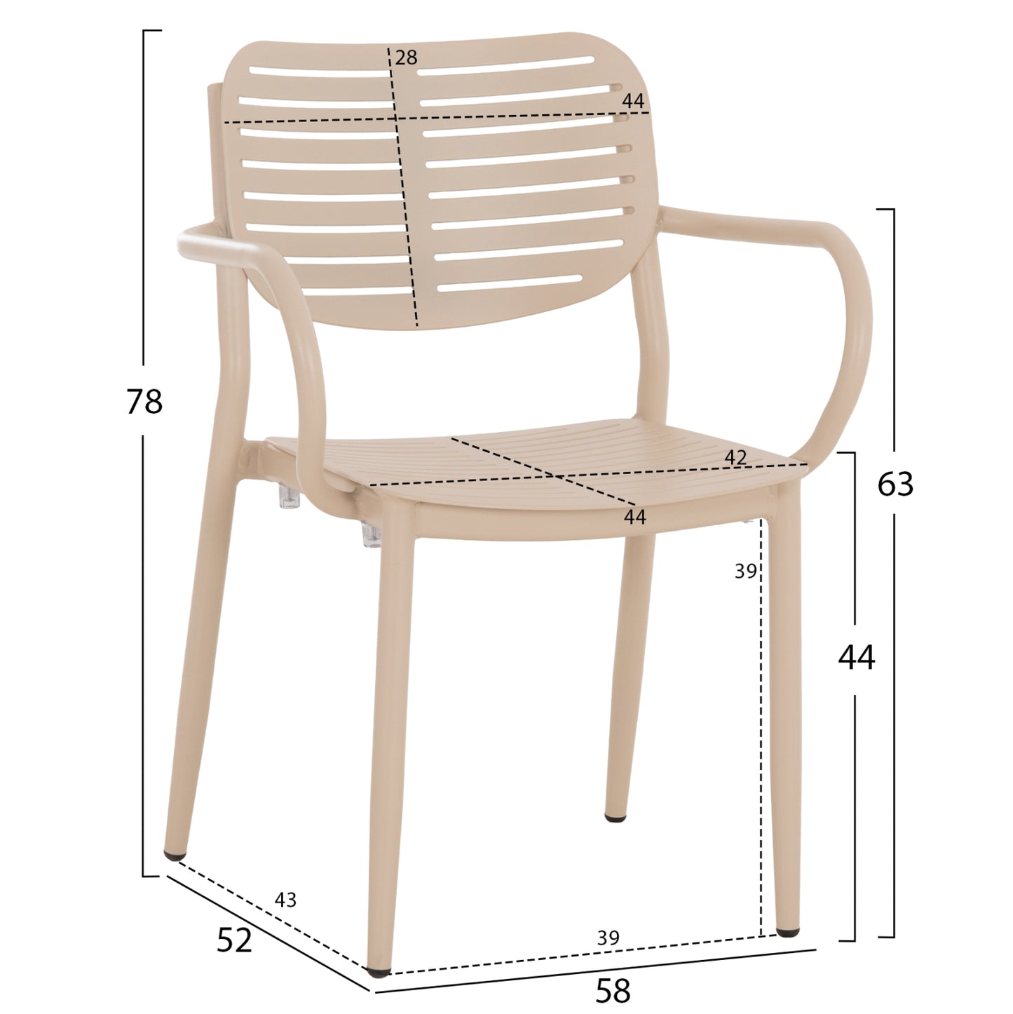 OUTDOOR DINING SET 7PCS HILLIARD HM10999.04 CHAMPAGNE COLORED ALUMINUM-POLYWOOD