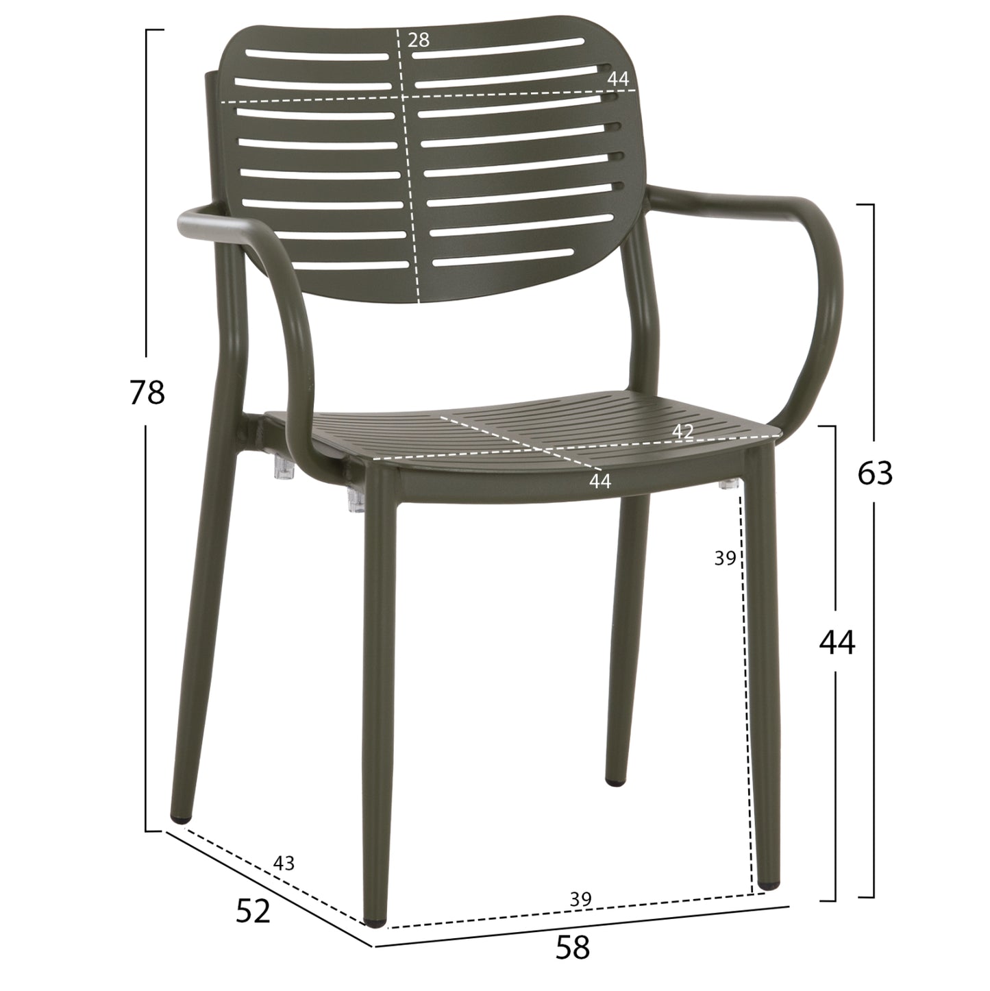 OUTDOOR DINING SET 7PCS HILLIARD HM10999.07 OLIVE GREEN ALUMINUM-POLYWOOD