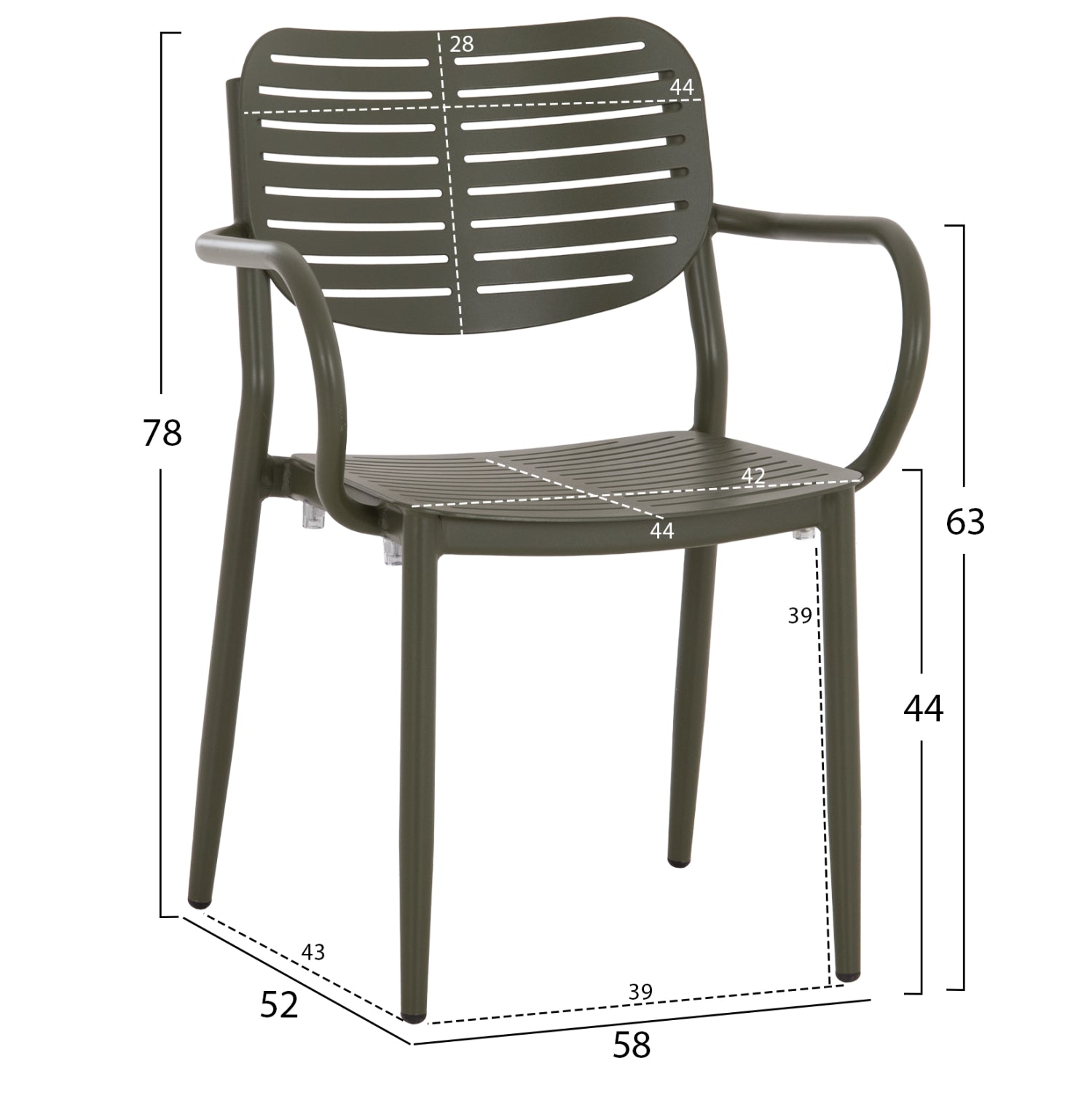 OUTDOOR DINING SET 7PCS HILLIARD HM10999.07 OLIVE GREEN ALUMINUM-POLYWOOD