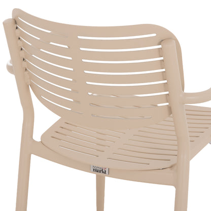 OUTDOOR DINING SET 7PCS HILLIARD HM10999.04 CHAMPAGNE COLORED ALUMINUM-POLYWOOD