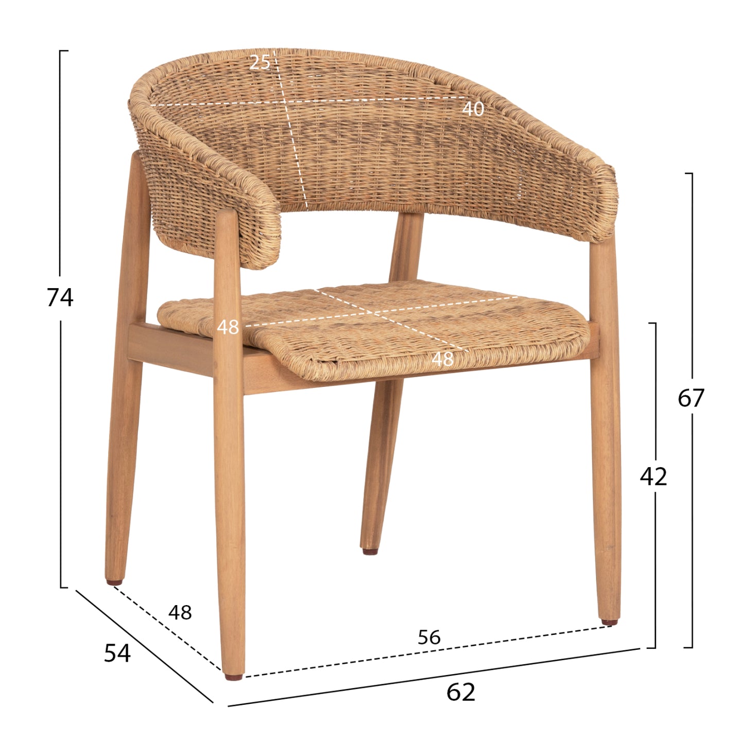 OUTDOOR DINING SET 7PCS RAIKKO HM11030 ACACIA WOOD & ROPE IN NATURAL COLORS