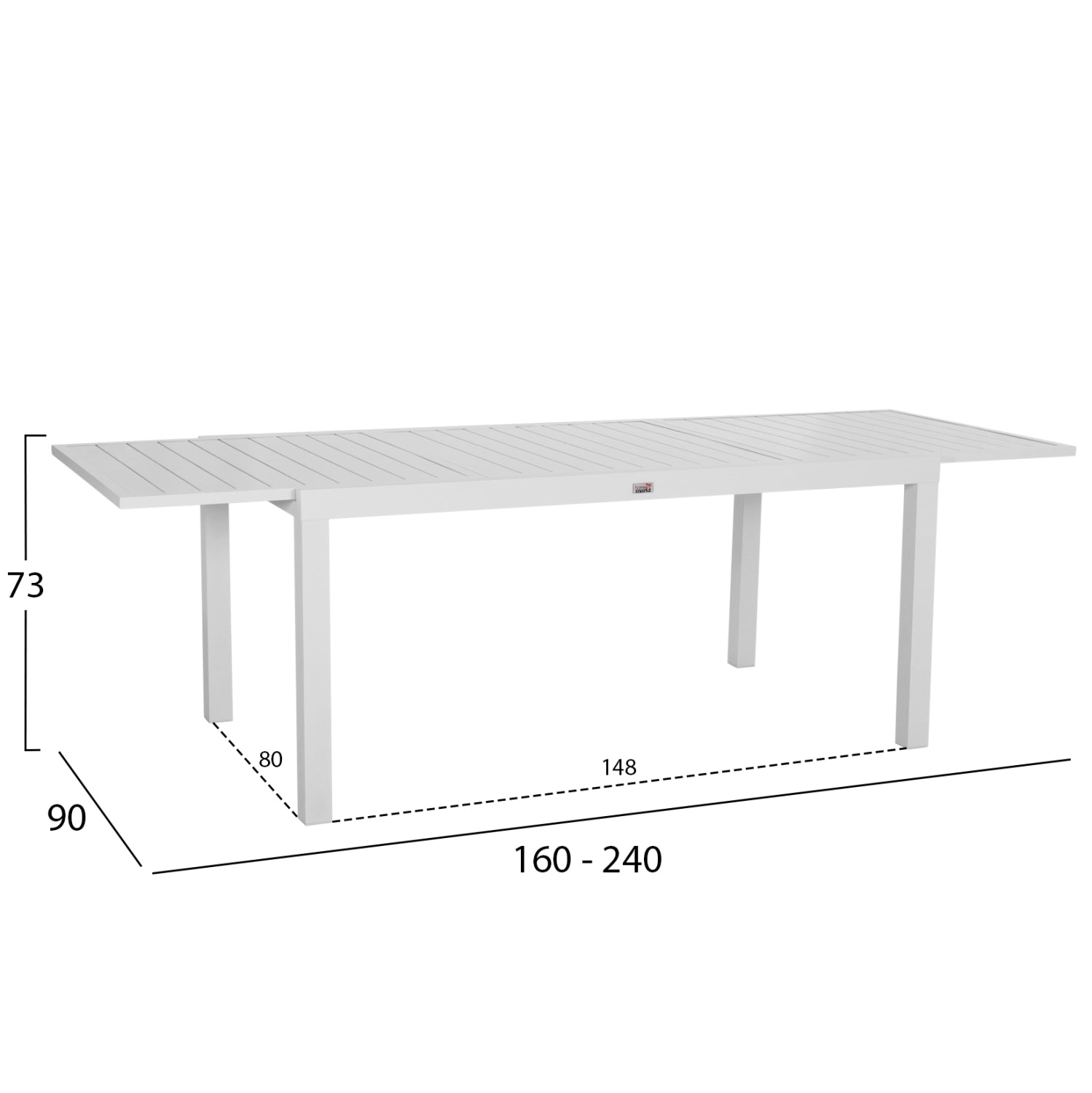 OUTDOOR DINING SET 7PCS KRUM HM21131 WHITE ALUMINUM--P.E.TWISTED RATTAN