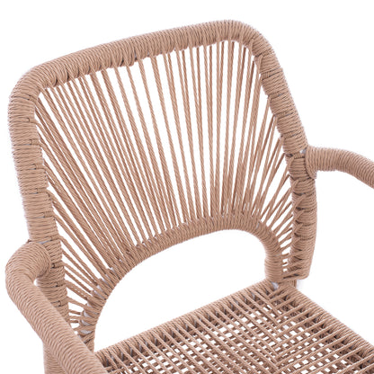 OUTDOOR DINING SET 7PCS KRUM HM21131 WHITE ALUMINUM--P.E.TWISTED RATTAN