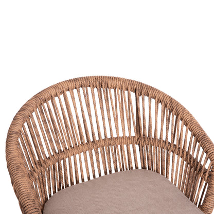 OUTDOOR DINING SET 7PCS KRUM HM21148 WHITE ALUMINUM-P.E.RATTAN