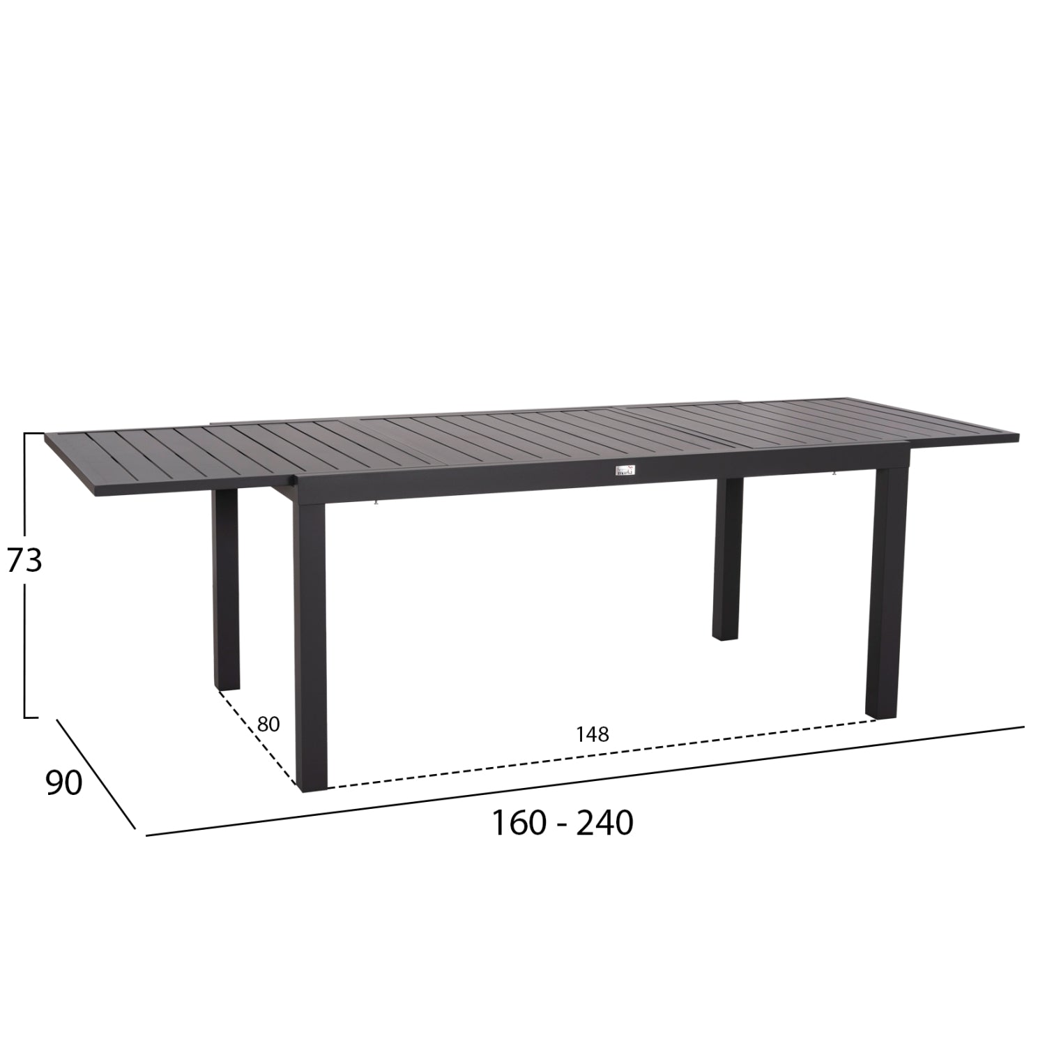 OUTDOOR DINING SET 7PCS KRUM HM21153 DARK GREY ALUMINUM-P.E.TWISTED RATTAN
