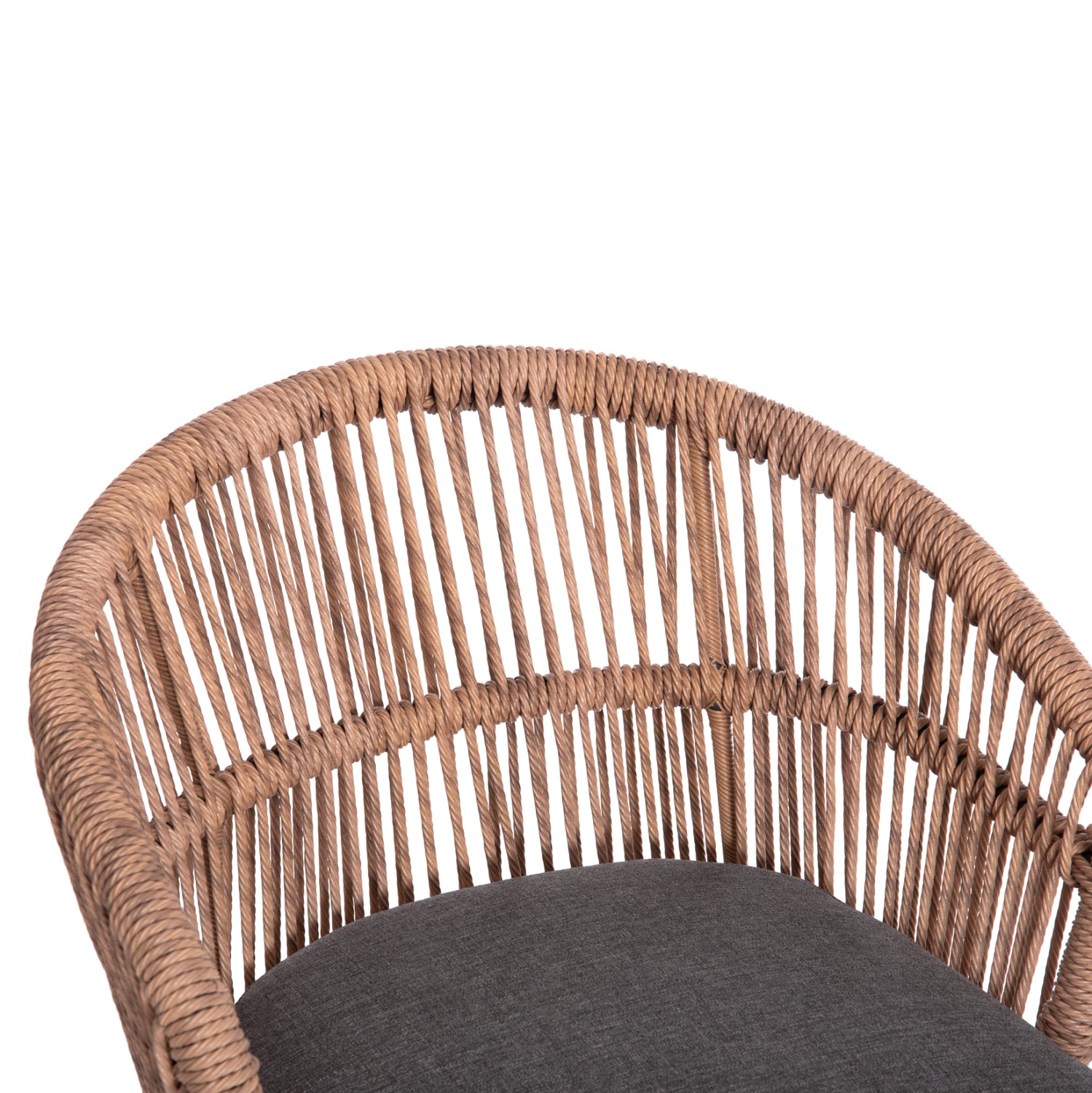 OUTDOOR DINING SET 7PCS KRUM HM21155 DARK GREY ALUMINUM-P.E.RATTAN
