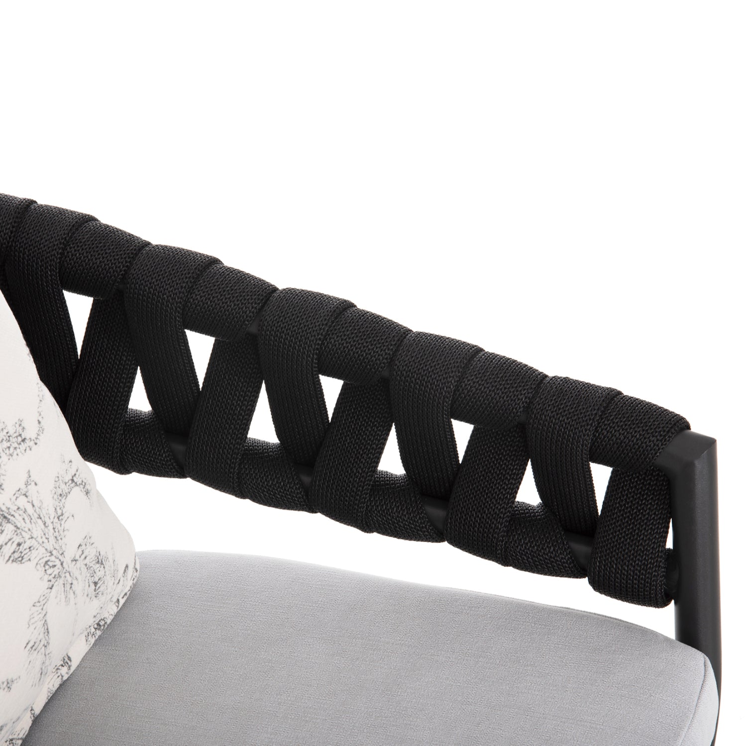 OUTDOOR DINING SET 7PCS KRUM HM21156 DARK GREY ALUMINUM & P.E.ROPE