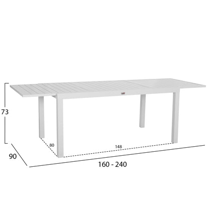 OUTDOOR DINING SET 7PCS KRUM HM21146 WHITE ALUMINUM
