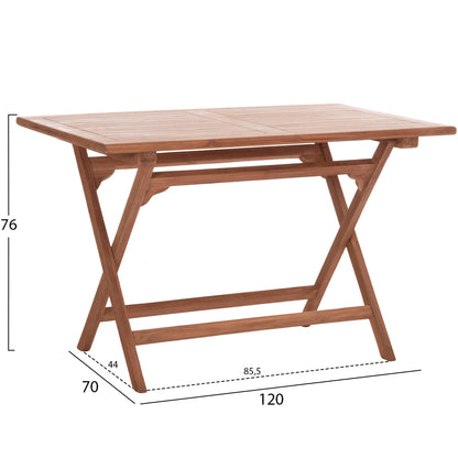 OUTDOOR DINING SET 4PCS FOLDABLE ERIS HM10920 TEAK WOOD IN NATURAL