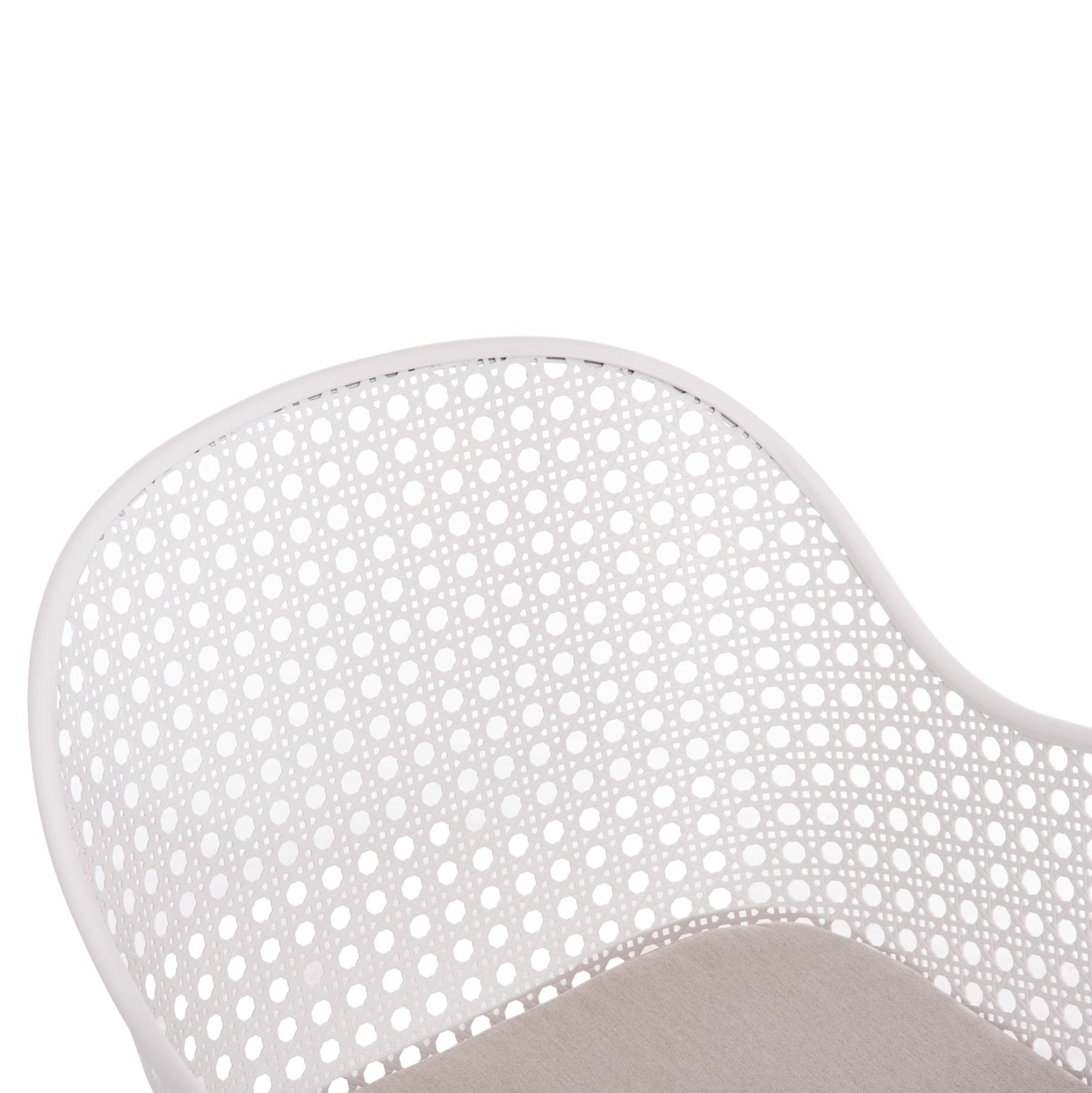 OUTDOOR DINING SET KRUM HM21147 DINING TABLE WITH 6 ARMCHAIRS--WHITE ALUMINUM