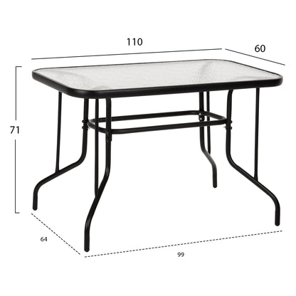 OUTDOOR DINING SET ADAM HM5193.13 TABLE WITH 4 DINING CHAIRS--BLACK
