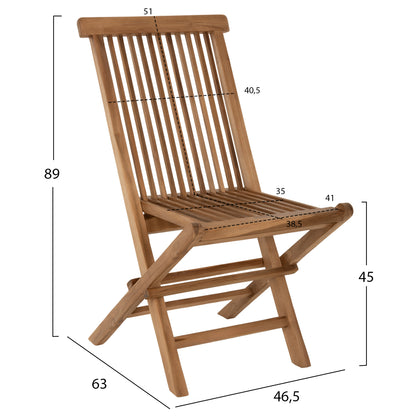 OUTDOOR DINING SET 5PCS KENDALL HM11955 SOLID TEAK WOOD IN NATURAL COLOR