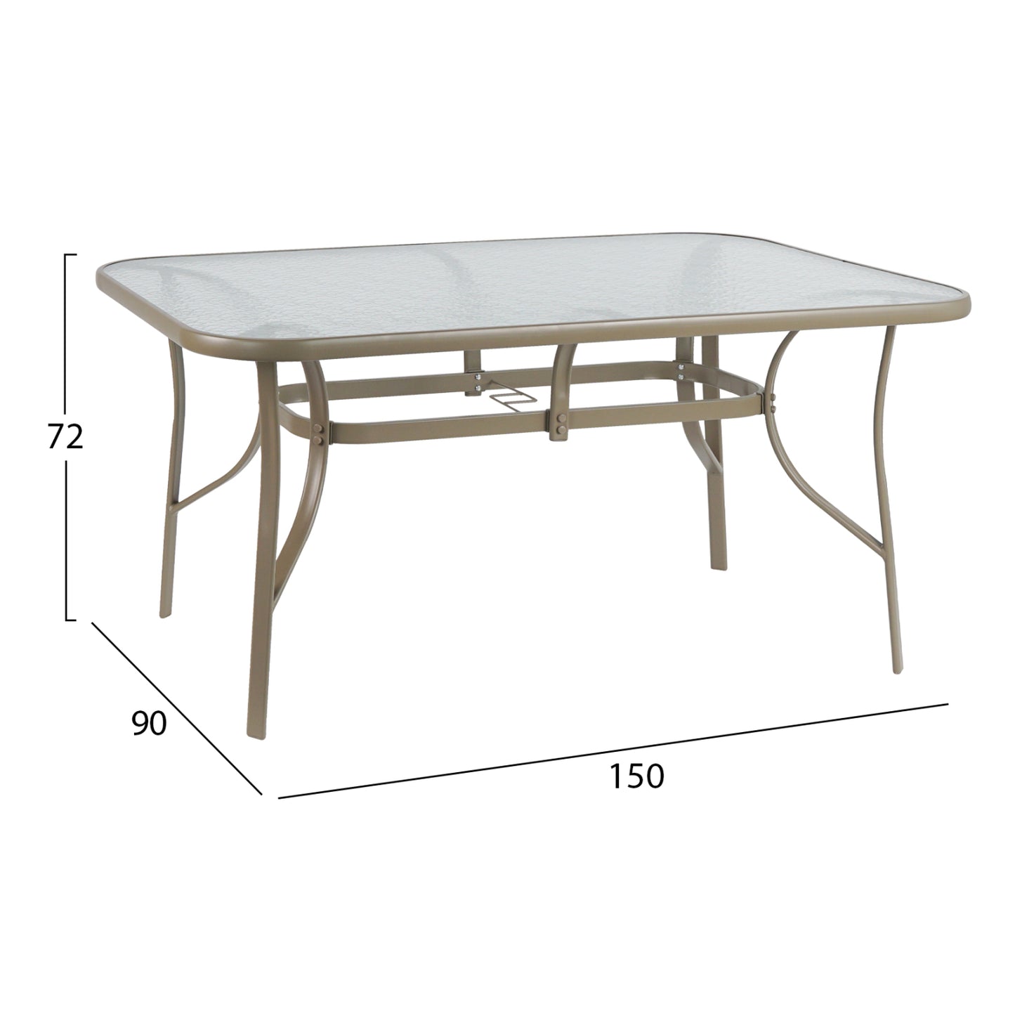 OUTDOOR 5PCS DINING SET LEON HM10882.14 TABLE & 4 ARMCHAIRS--CHAMPAGNE COLOR