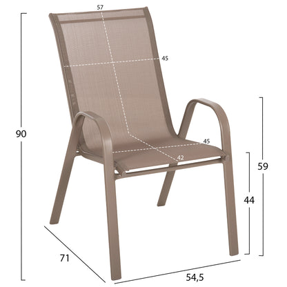 OUTDOOR 5PCS DINING SET LEON HM10882.14 TABLE & 4 ARMCHAIRS--CHAMPAGNE COLOR