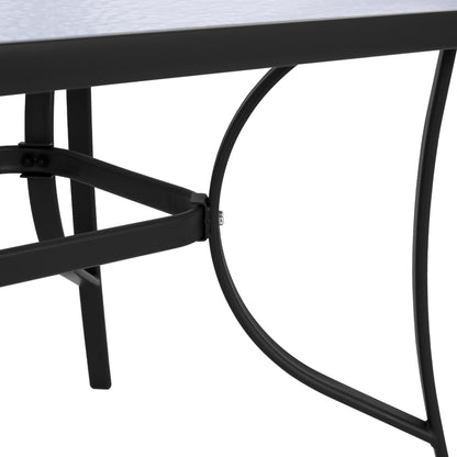 OUTDOOR DINING SET 5PCS REDAN HM10890.01 METAL-TEXTILENE IN BLACK & DARK GREY