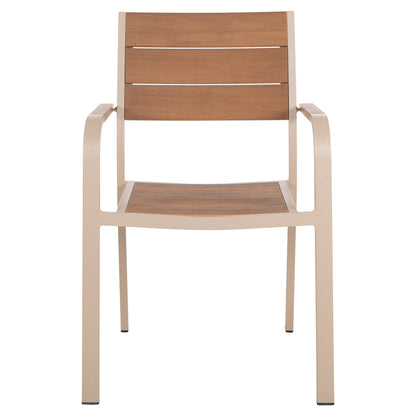 OUTDOOR DINING SET TABER HM10737.04 TABLE & 6 DINING CHAIRS-ALUMINUM & POLYWOOD--CHAMPAGNE COLOR
