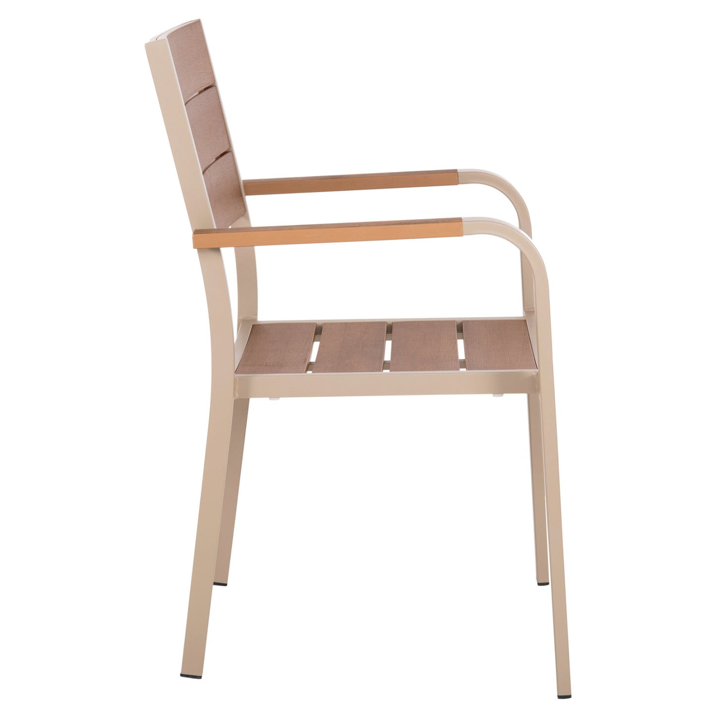 OUTDOOR DINING SET TABER HM10737.04 TABLE & 6 DINING CHAIRS-ALUMINUM & POLYWOOD--CHAMPAGNE COLOR