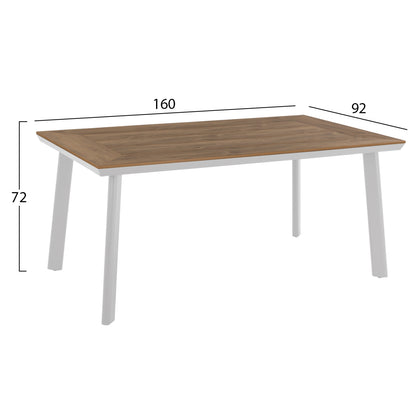 OUTDOOR DINING SET TABER HM10737.01 TABLE & 6 DINING CHAIRS-ALUMINUM & POLYWOOD--WHITE