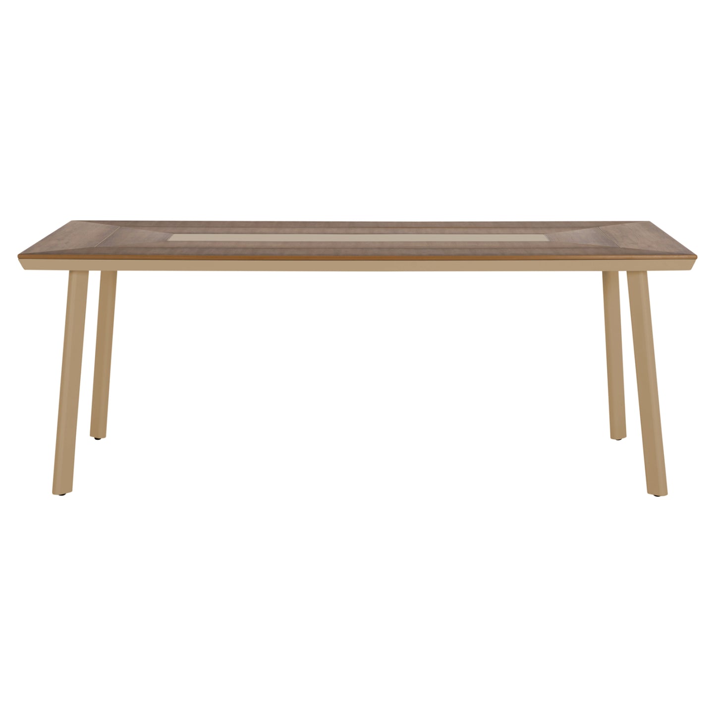 OUTDOOR DINING SET TABER HM10738.04 TABLE & 6 DINING CHAIRS-ALUMINUM & POLYWOOD--CHAMPAGNE COLOR