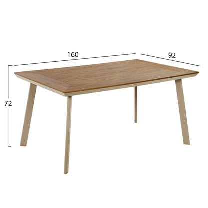 OUTDOOR DINING SET TABER HM10841.01 TABLE & 4 DINING CHAIRS-ALUMINUM & POLYWOOD--MOCHA