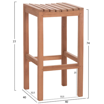 SET BAR TABLE WITH 4 BAR STOOLS NIKOL HM10916 TEAK WOOD IN NATURAL COLOR